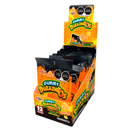 Imagen de Exhibidor Dulce Las Delicias Gummy Duraznitos 70 GRS