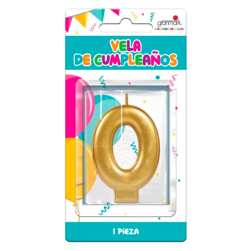 Imagen de Vela Granmark Cumpleaños #0 Dorado 1 PZS