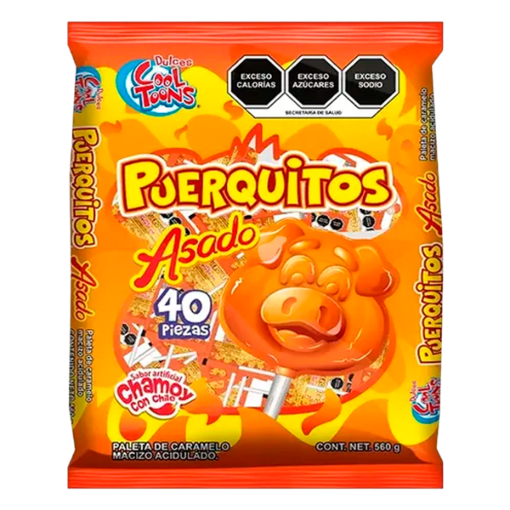 Imagen de Exhibidor Paleta C.Toons Puerquitos Asado 14 GRS