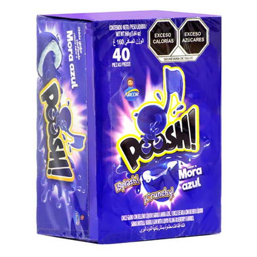 Imagen de Exhibidor Chicle Arcor Poosh Mora Azul 40 PZS