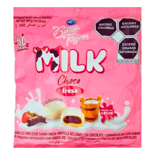 Imagen de Exhibidor Dulce Arcor Butter Toffees Chocolate Fresa Bolsa 300 GRS