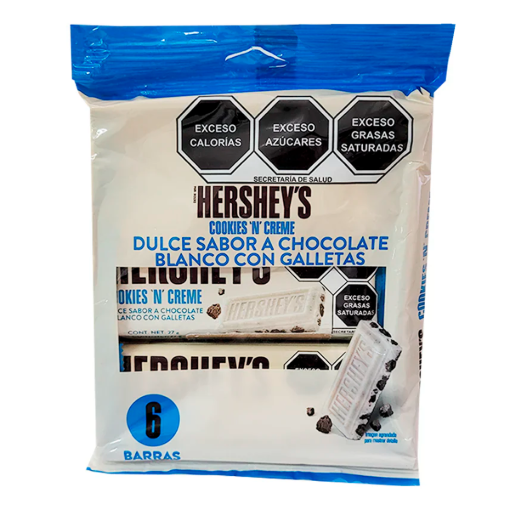 Imagen de Exhibidor Chocolate Hershey’s Barra Cookies & Cream +1 Pieza 27 GRS