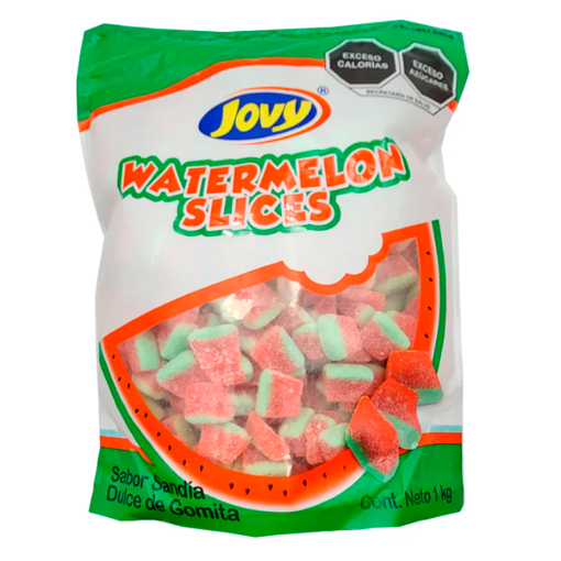 Imagen de Exhibidor Dulce Gomitas Jovy Watermelon Slices Doypack 1 KGS