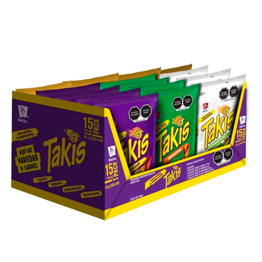 Imagen de Exhibidor Botanas Barcel Takis Mix Surtido 56 GRS
