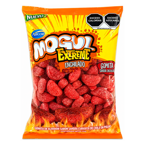 Imagen de Exhibidor Dulce Gomitas Arcor Mogul Extreme Sandía Bolsa 1 KGS