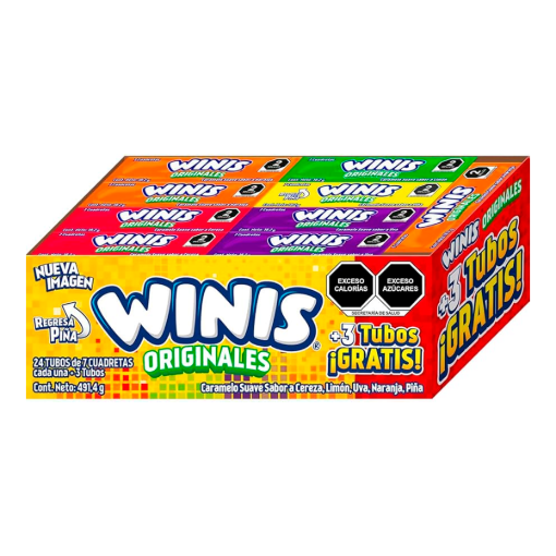 Imagen de Dulces Winis Cuadreta Surtido  24 PZS