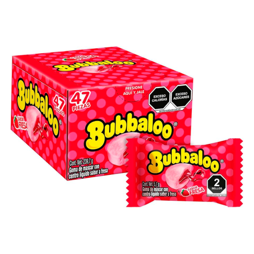 Imagen de Exhibidor Chicle Bubbaloo Fresa Jirafa +10 5.1 GRS