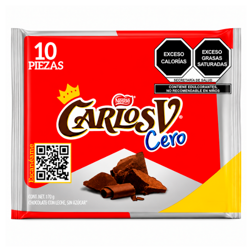 Imagen de Exhibidor Chocolate Nestle Carlos V Sin Azucar  17 GRS