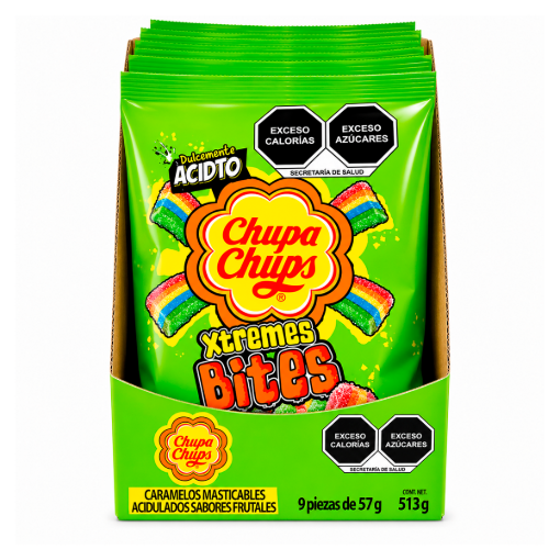 Imagen de Exh Dul Chupa Chups Xtreme Bites C/Yogu+J 57 GRS