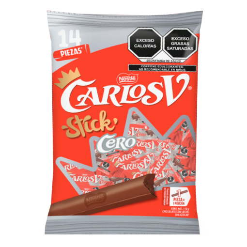 Imagen de Exh Choco Nestle Carlos V Stick S/Azucar Carlos V S/Azucar 8 GRS