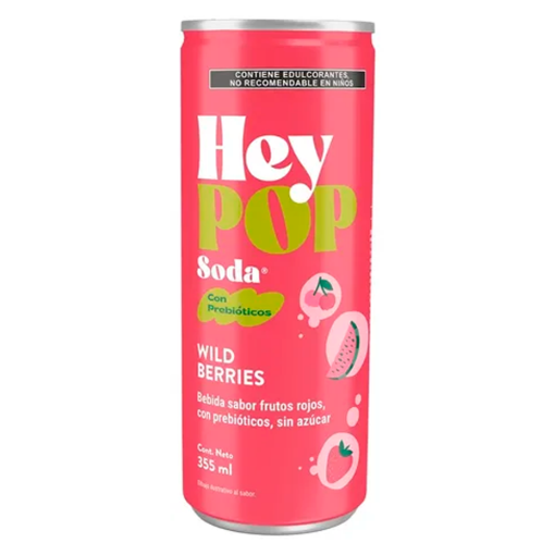 Imagen de Bebida Hey Pop Soda Wild Berries 355 MLL