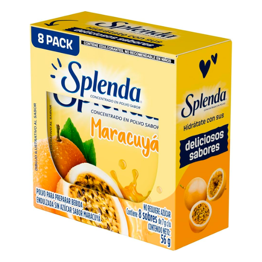 Imagen de Exhibidor Bebida Splenda en Polvo Maracuyá + 1 Sobre 7 GRS