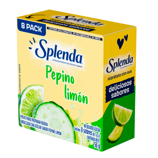 Imagen de Exhibidor Bebida Splenda en Polvo Pepino Limón + 1 Sobre 7 GRS