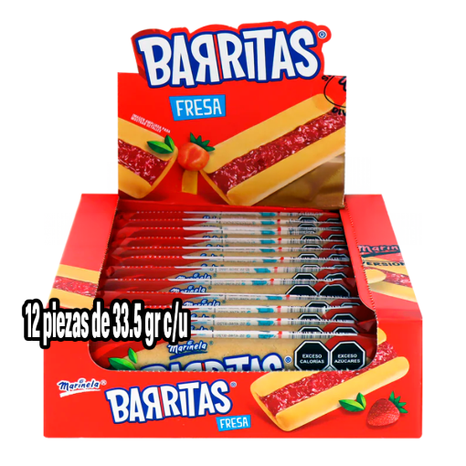 Imagen de Exhibidor Galletas Marinela Barritas Fresa 33.5 GRS