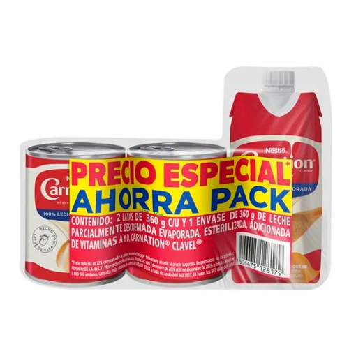Imagen de Exhibidor Leche Nestlé Carnation Clavel + Carnation 360 g  360 GRS