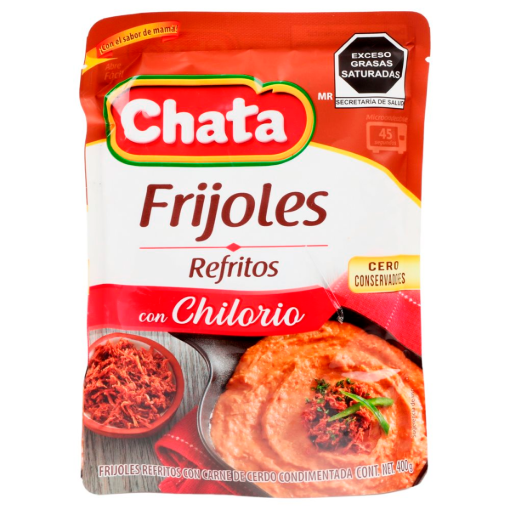 Imagen de Frijol La Chata Refrito con Chilorio Bolsa 400 GRS