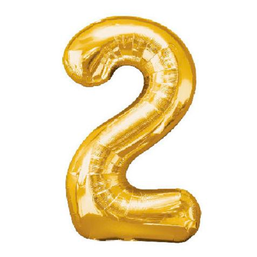 Imagen de Globo Foil Balloon con Popote No. 2 Dorado 1 PZS