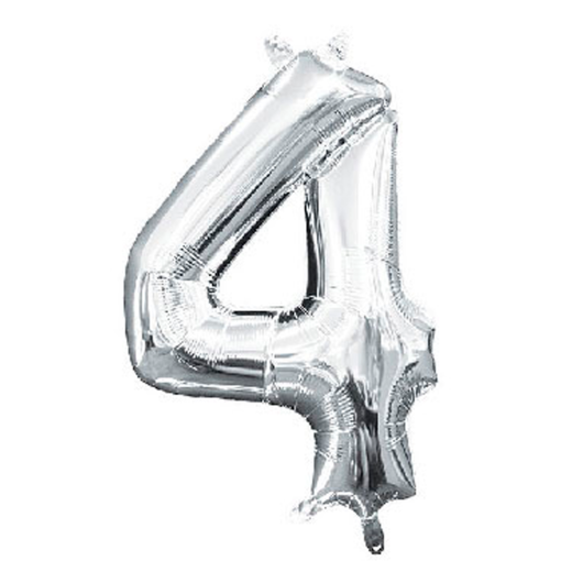 Imagen de Globo Foil Balloon con Popote No. 4 Plata 1 PZS