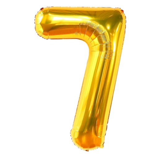 Imagen de Globo Foil Balloon con Popote No. 7 Dorado 1 PZS