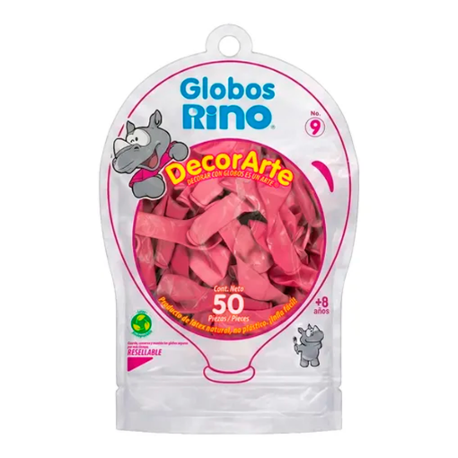 Imagen de Globo Rino #9 Rosa Baby 50 PZS