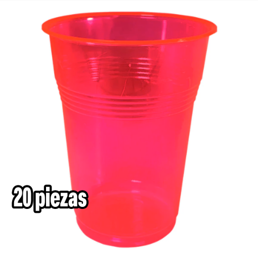 Imagen de Vaso Primo Plástico Rosa Neón 10 oz 20 PZS