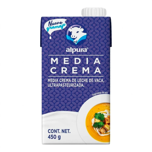 Imagen de Media Crema Alpura Ultrapasteurizada 450 GRS