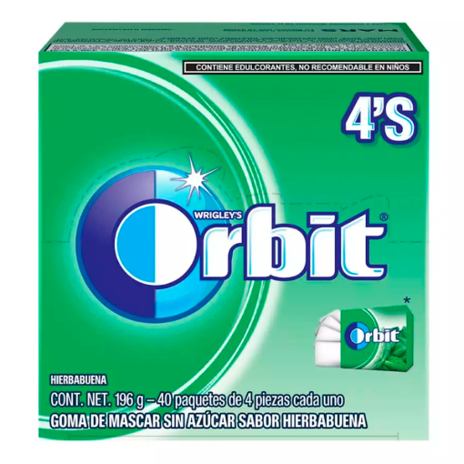 Imagen de Exhibidor Chicle Orbit 4's Hierbabuena + 4 Piezas 40 PZS