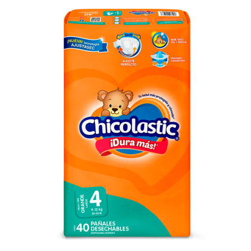 Imagen de Pañal Chicolastic Classic Etapa 4 Unisex + 4 Piezas 40 PZS