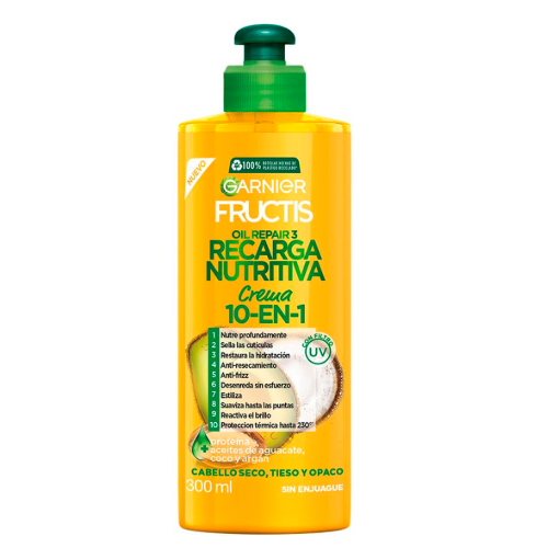 Imagen de Crema para Peinar Fructis 10 en 1 Recarga Nutritiva 300 MLL