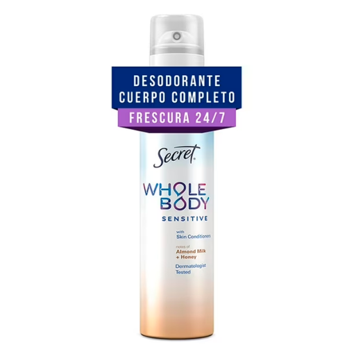 Imagen de Desodorante Secret Cuerpo Completo Leche de Almendra y Miel Aerosol  99 GRS