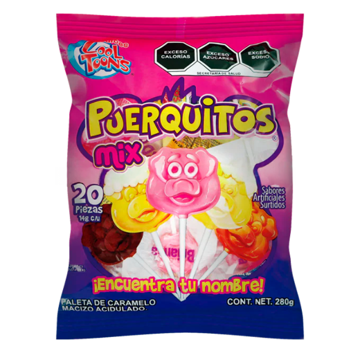Imagen de Exhibidor Paleta C. Toons Puerquitos Mix 20 PZS