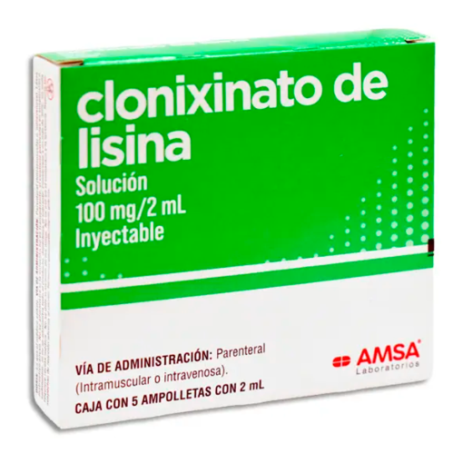 Imagen de Medicamento AMSA Clonix Lisina 100 mg/2 ml Ampolleta 5 PZS