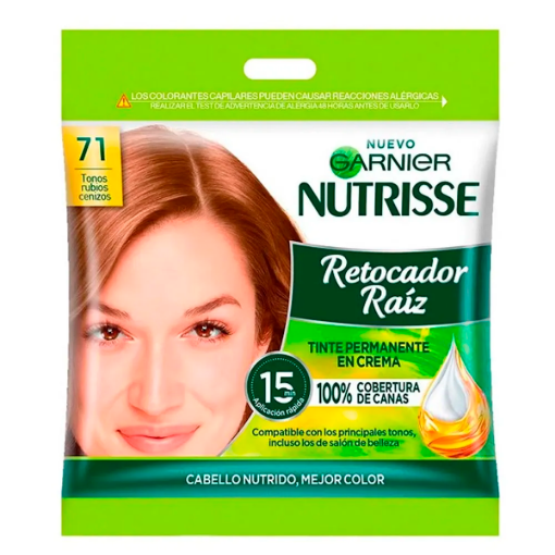 Imagen de Tinte Garnier Nutrisse Retoque de Raíz 7.1 Rubio Cenizo 1 PZS