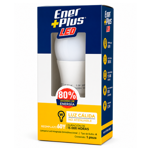 Imagen de Foco Máxima Ener+Plus 11W Luz Cálida 1 PZS