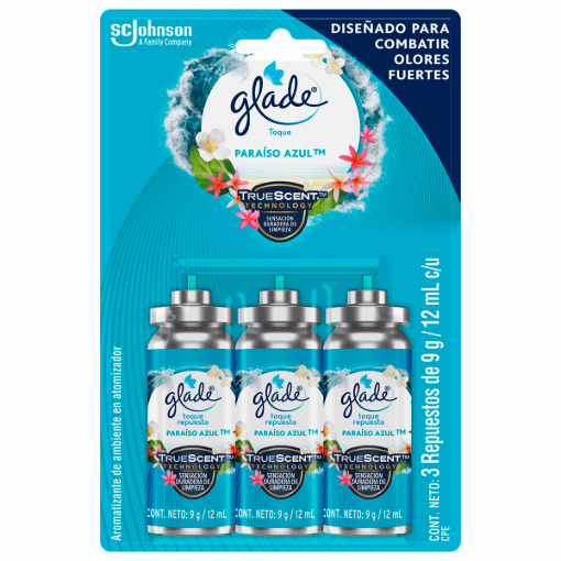 Imagen de Exhibidor Aromatizante Glade Paraíso Azul Repuesto 12 MLL