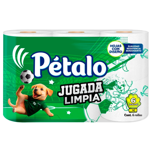 Imagen de Papel Higiénico Pétalo Balance 350 Hojas Dobles Jugada Limpia 6 PZS