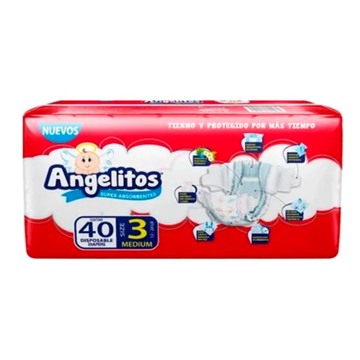 Imagen de Pañal Angelitos Mediano 40 PZS