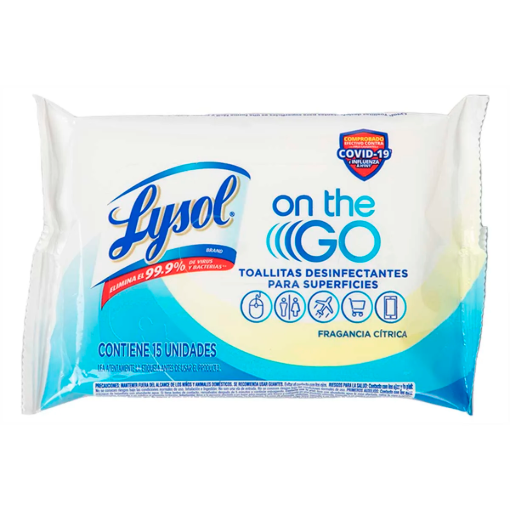 Imagen de Toallas Húmedas Lysol On The Go 15 PZS