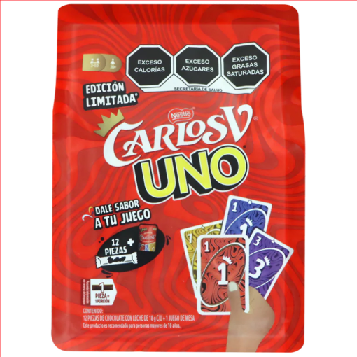 Imagen de Chocolate Nestlé Carlos V Edición Limitada + Juego UNO 18 GRS