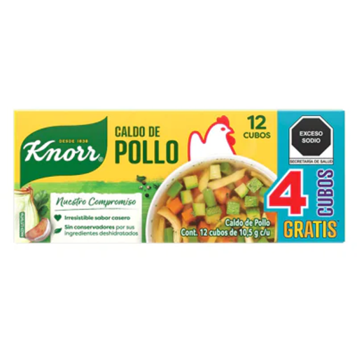 Imagen de Exhibidor Caldo de Pollo Knorr Suiza Cubos 10.5 GRS