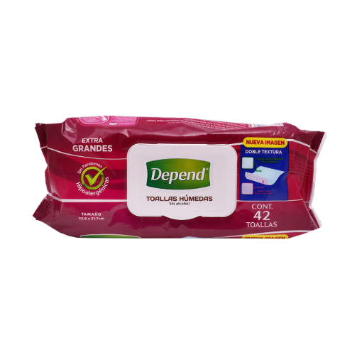 Imagen de Toallas Húmedas Depend Extra Grandes 49 PZS